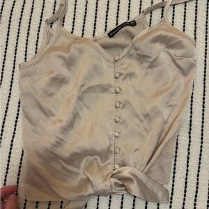 Abercrombie  Cream Button-Down Top
